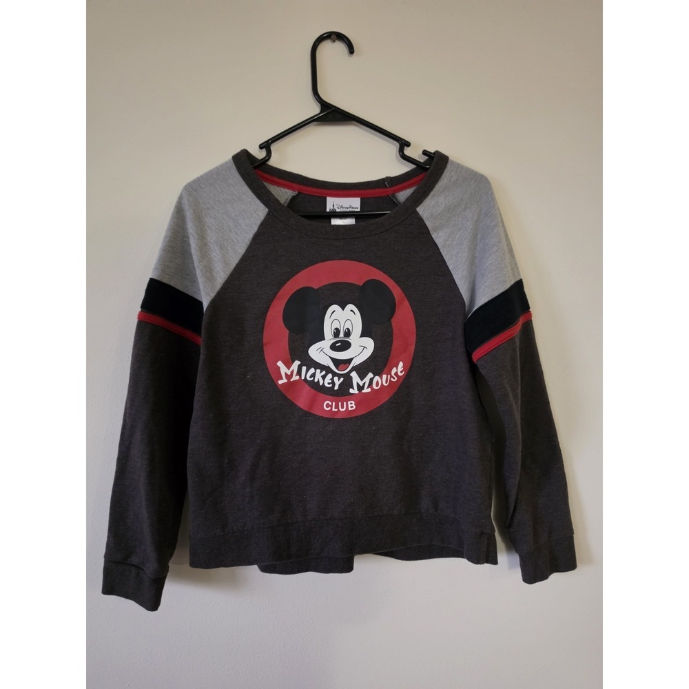 Disney Parks Mickey‎ Mouse Club Pullover Sweatshirt Size Small Gray